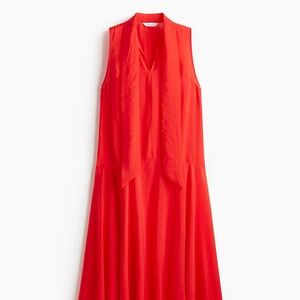 H&M Vibrant Red Tie-neck Dress
